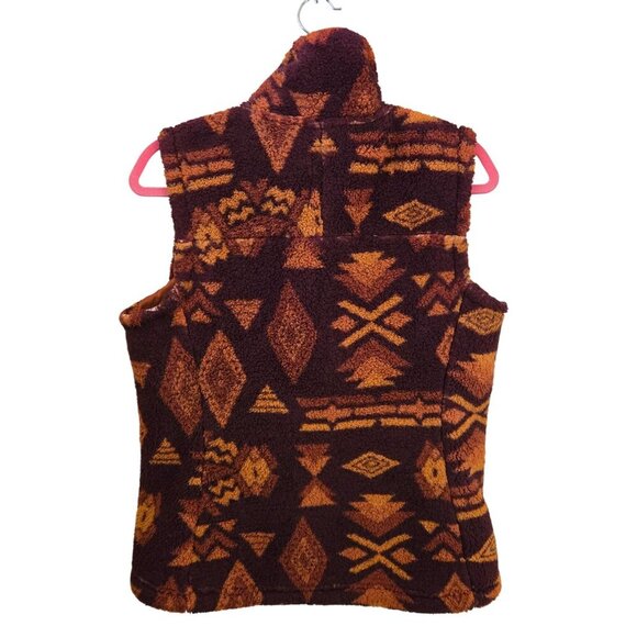 The North Face Campshire 2.0 Fleece Vest Garnet Red California Geo Print Size M - Picture 3 of 10